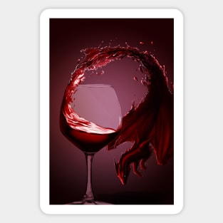 Red Wine Dragon Sticker